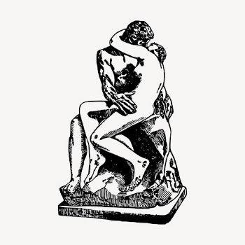 Nude couple clipart, kissing statue | Free Vector Illustration - rawpixel