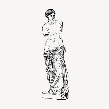Nude Greek goddess statue clipart | Free Vector Illustration - rawpixel
