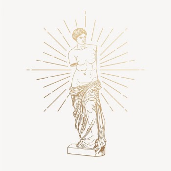 Nude Greek goddess statue clipart, | Free Vector Illustration - rawpixel