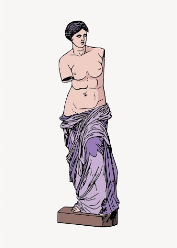Nude Greek goddess statue clipart, | Free Vector Illustration - rawpixel