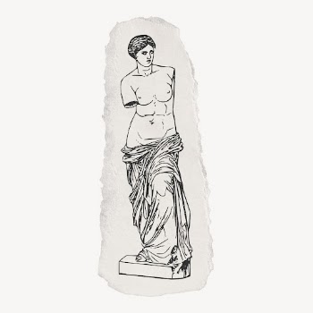 Nude Greek goddess statue drawing, | Free Photo Illustration - rawpixel