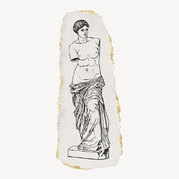 Nude Greek goddess statue drawing, | Free Photo Illustration - rawpixel