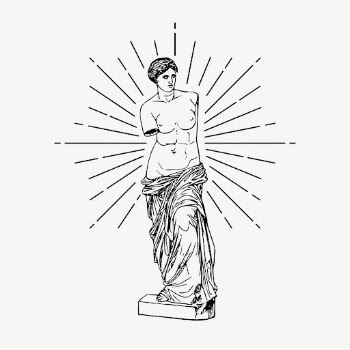 Nude Greek goddess statue drawing, | Free PSD Illustration - rawpixel