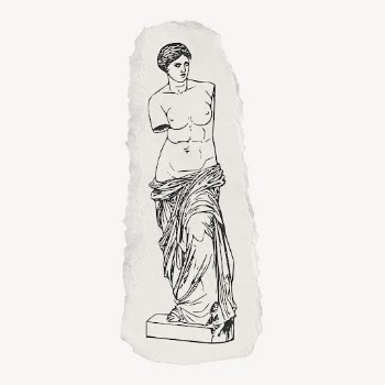 Nude Greek goddess statue drawing, | Free PSD Illustration - rawpixel