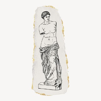 Nude Greek goddess statue drawing, | Free PSD Illustration - rawpixel