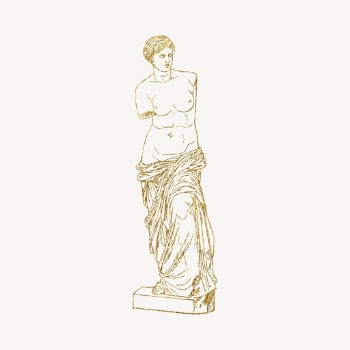 Nude Greek goddess statue, gold | Free Vector Illustration - rawpixel