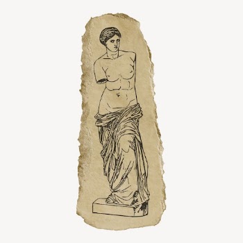 Nude Greek goddess statue ripped | Free Vector Illustration - rawpixel