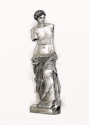 Nude Greek goddess statue watercolor | Free PSD Illustration - rawpixel