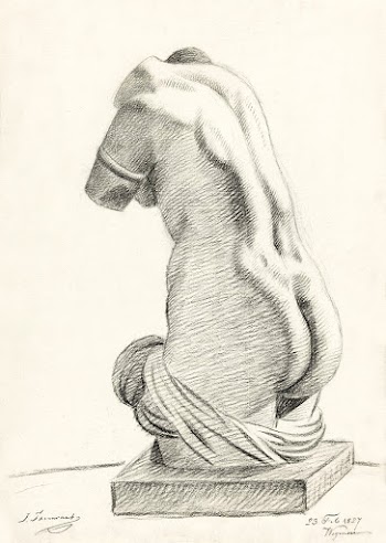 Nude Sketch. Gips van antiek beeld van vrouwelijk torso (1827) by Johannes Tavenraat. Original from The Rijksmuseum. Digitally enhanced by rawpixel.