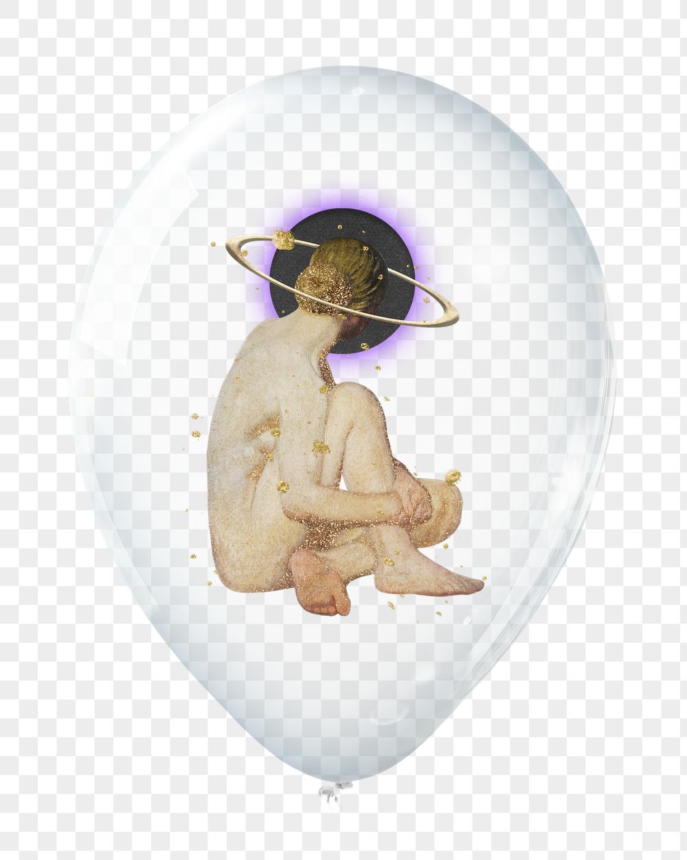 Nude woman png with halo | Free PNG - rawpixel
