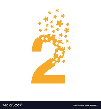 number 2 dissolves into a cloud of flowers