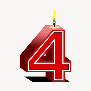 Number 4 birthday candle clipart, | Free Vector - rawpixel
