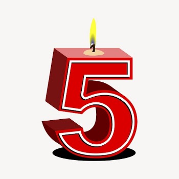 Number 5 birthday candle sticker, | Free PSD - rawpixel