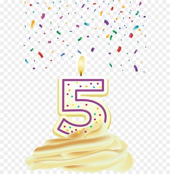 Number 5 birthday candles 