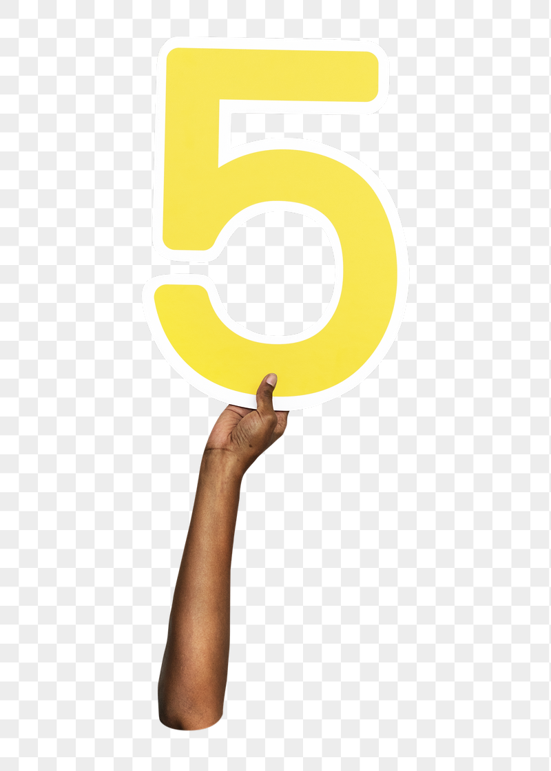 Number 5 png hand holding | Free PNG - rawpixel