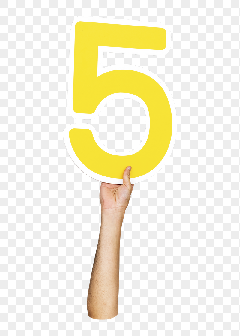 Number 5 png hand holding | Free PNG - rawpixel