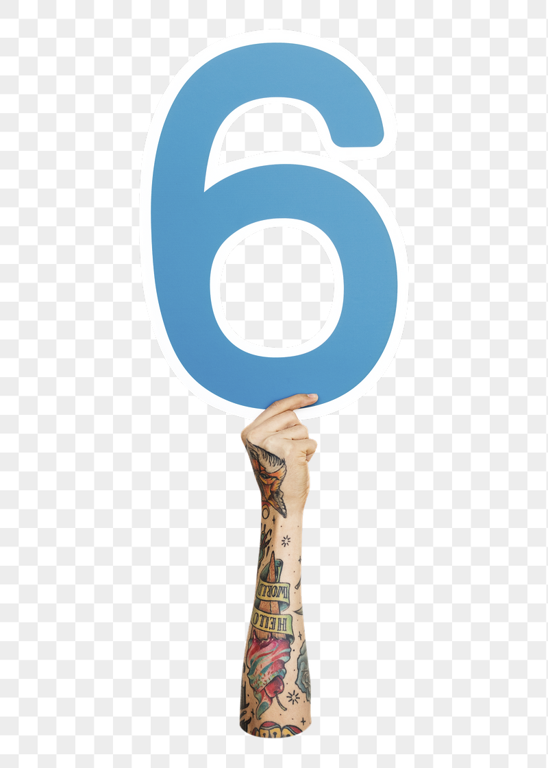 Number 6 png hand holding | Free PNG - rawpixel