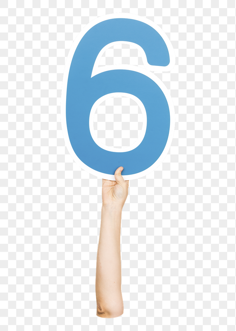 Number 6 png hand holding | Free PNG - rawpixel