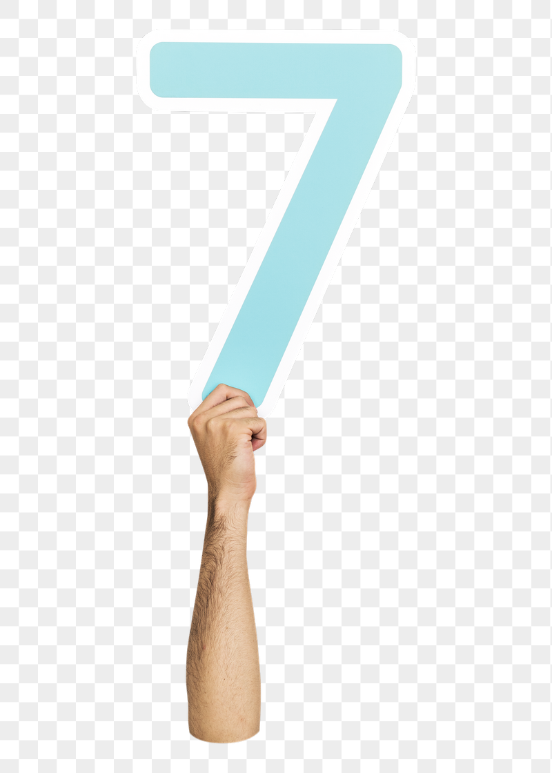 Number 7 png hand holding | Free PNG - rawpixel