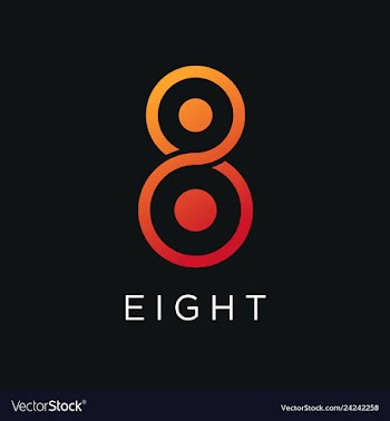 Number 8 logo logotype vector image