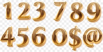 Number Arabic numerals - Digital Vector golden grain 