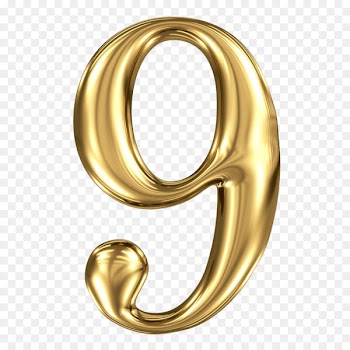 Number Clip art - Gold three-dimensional figure 9 