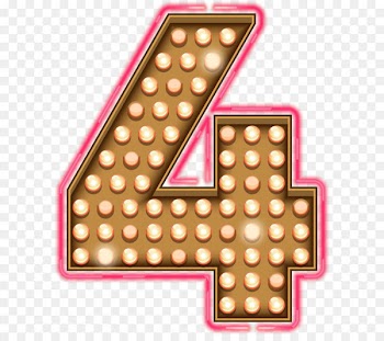 Number Clip art - Number Four Neon Lights Transparent PNG Clip Art Image 