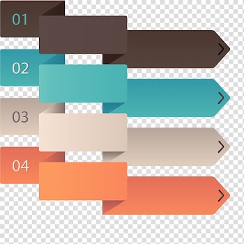 Number diagram template, Paper Material Vecteur, Fold the paper banner PPT transparent background PNG clipart