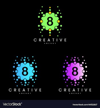 number eight logo design set