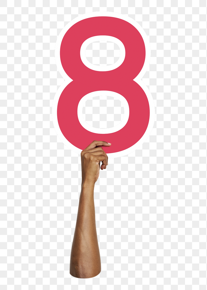 Number eight png hand holding | Free PNG - rawpixel