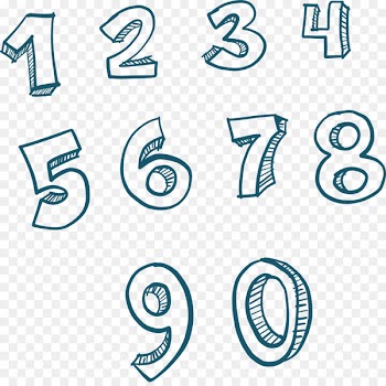 Number Euclidean vector Numerical digit Download - Hand-painted numbers 1 to 9 