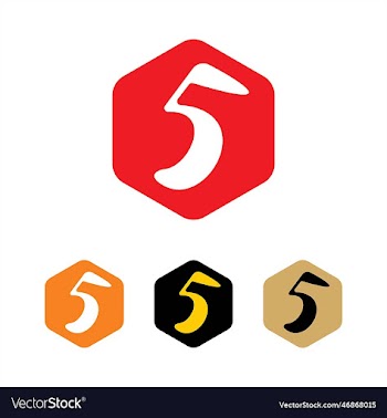 number five logo hexagon 5 logo