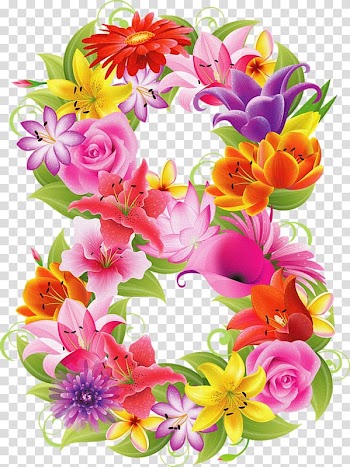 Number Flower , flower transparent background PNG clipart