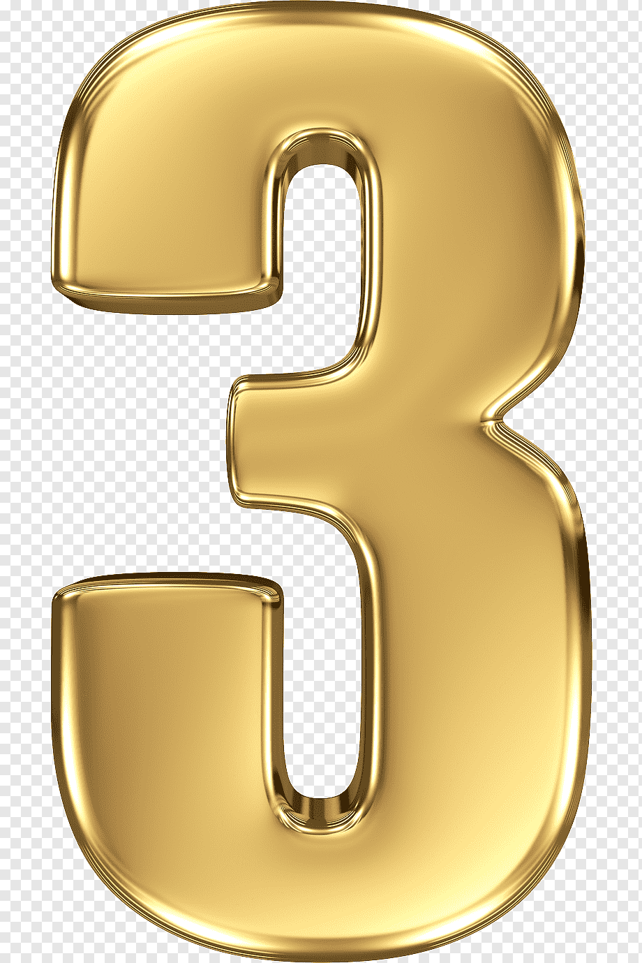 Number Icon, Number 3, text, rectangle, gold png