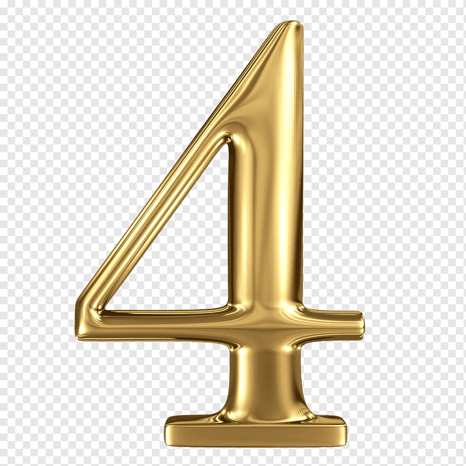Number illustration, Golden Stereo 4, angle, golden Frame, gold png