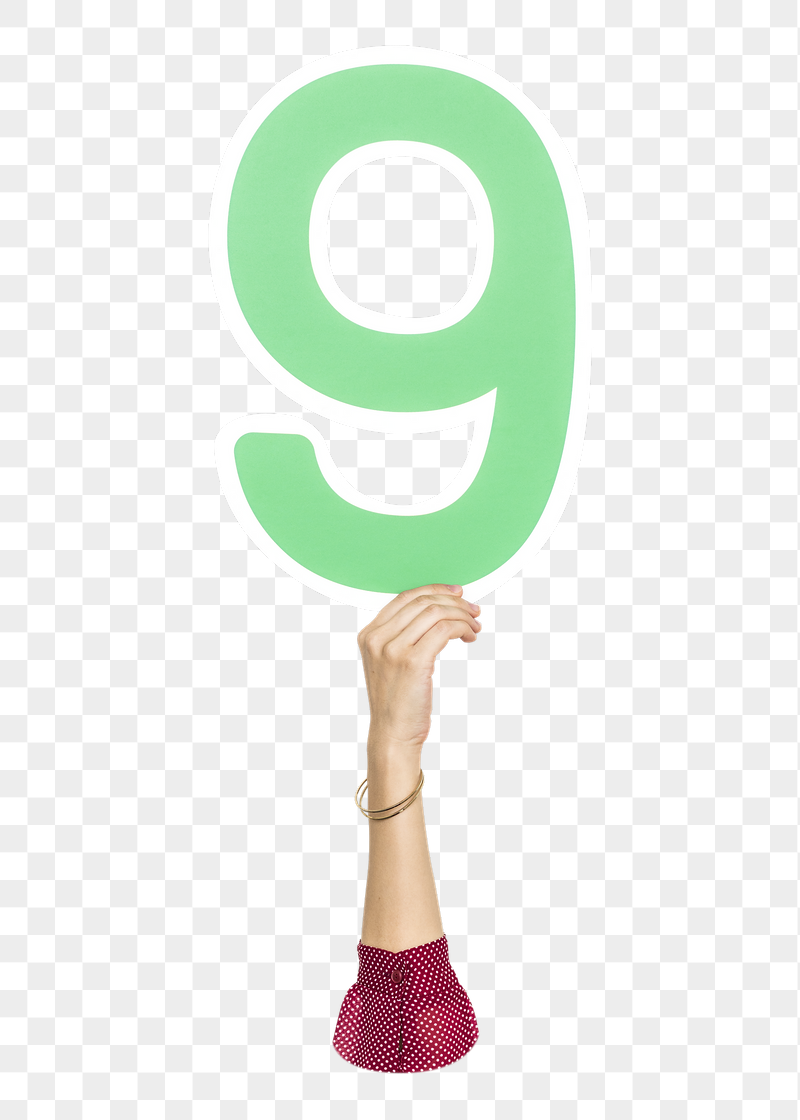 Number nine png hand holding | Free PNG - rawpixel