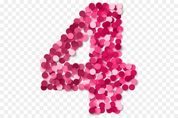 Number Paper Euclidean vector Fototapet Confetti - pink bubble number 4 