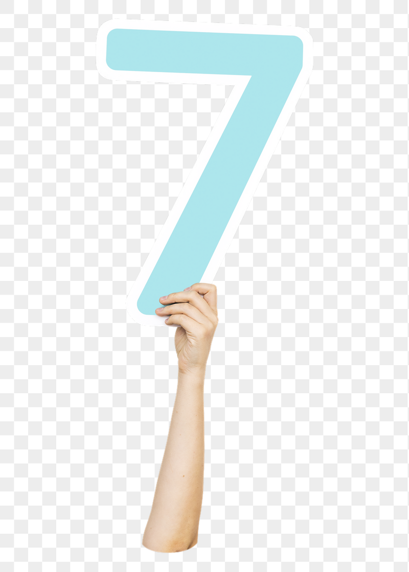 Number seven png hand holding | Free PNG - rawpixel