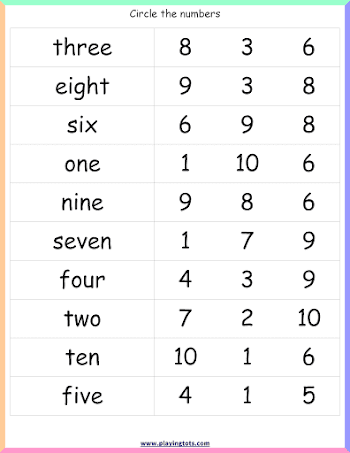 Number words worksheet keywords:toddler,preschool,kindergarten ...