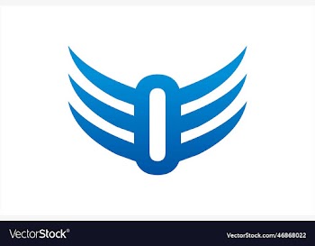 number zero logo 0 with wings template