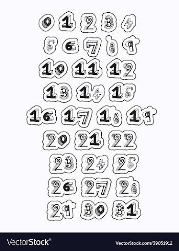 numbers tickers with cut line free