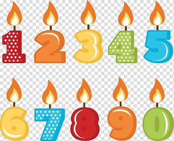 Numerical birthday candles , Birthday cake Candle , Birthday Candles File transparent background PNG clipart