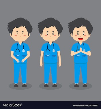 nurse character with various expression
