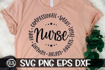 Nurse - Circle - Words - SVG PNG EPS DXF