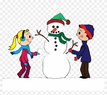 Nursery Have Been Out In The Snow, Building Snowmen - Clip Art