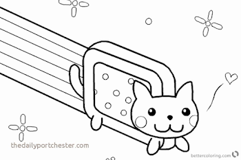 Nyan Cat Coloring Pages Beautiful Coloring Pages Nyan Cat Awesome ...