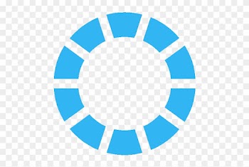 O Blue Segmented Circle - Black And White Rustic Frame