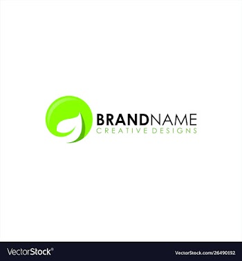 O leaf logo circle green vector image