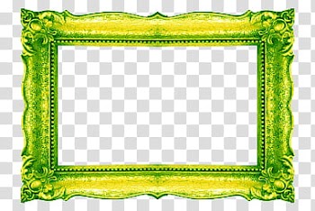 O RainbowColorfullFrames, rectangular green frame illustraton transparent background PNG clipart