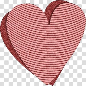 O, two maroon striped heart illustrations transparent background PNG clipart